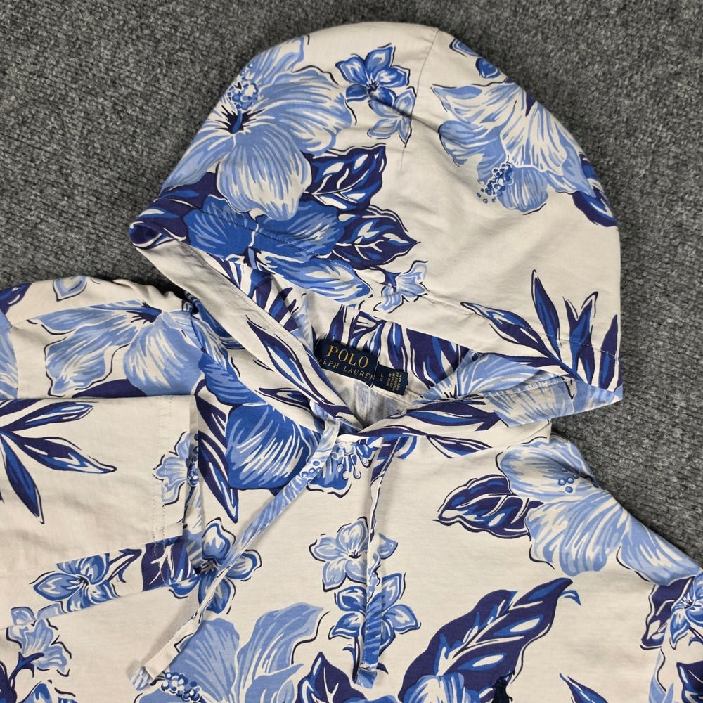Polo Ralph Lauren Lightweight Hoodie Mens L Floral Hibiscus Tropical Cotton